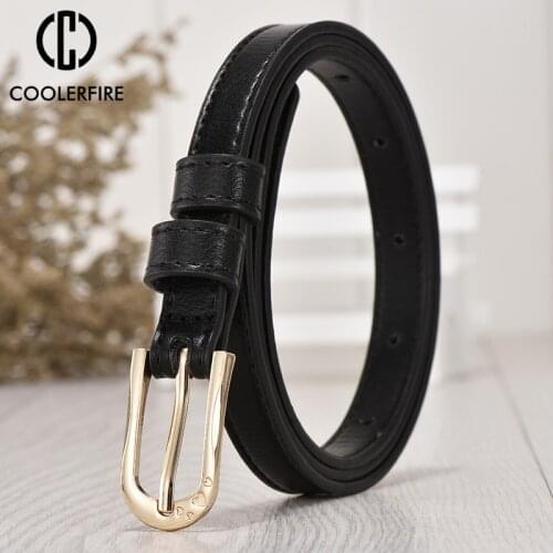 Fashion Women Slim Skinny Betls Pin Buckle High Quality Leather Belts for Lady Dress Jeans Strap LB2141