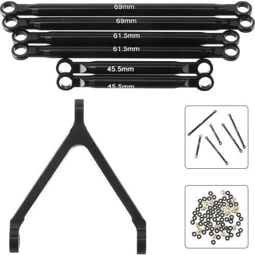 6pcs 45mm 61mm 69mm Aluminum Alloy Axial Link Set Upgrade Parts for Axial SCX24 90081 1/24 RC Racing Car