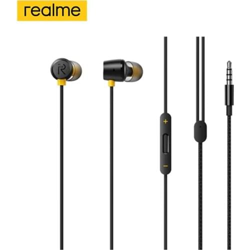 Realme Buds 2 Wired-3.5mm Earphone Built-in Microphone Wired Magnetic Headset For realme X2/X2 Pro