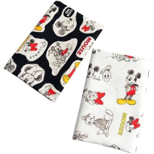 Disney Mickey Minnie Daisy Best Friends 100% Cotton Fabric for Boy Clothes Hometextile Cushion Cover Needlework DIY