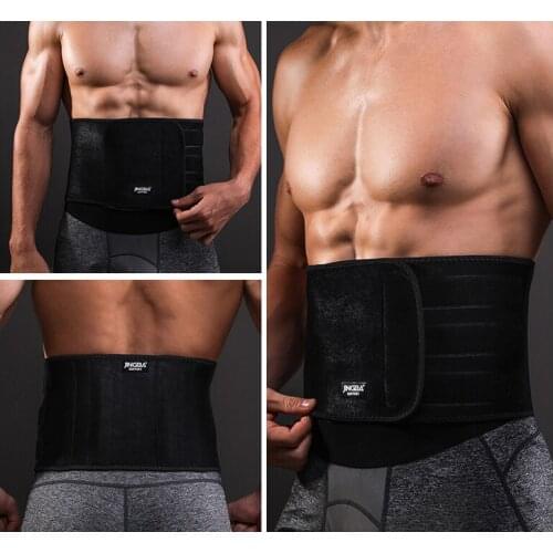 JINGBA SUPPORT Neoprene Adjustable Waist Trainer Men Waist Trimmer Lumbar Spine Waist Support Protector Waist Wrap Sweat Belt