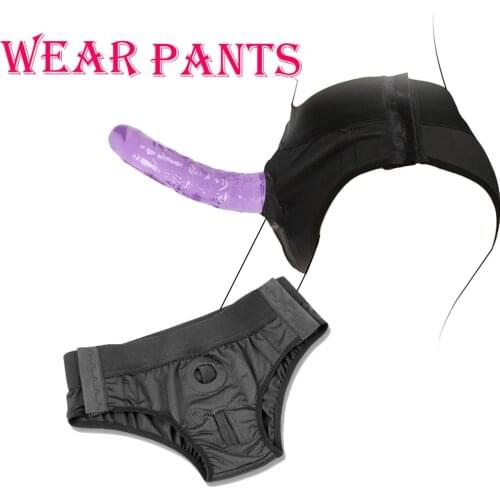 Wearable Realistic Crystal Dildos With Suction Cup Strap On Pants Dildo Artificial Penis For Lesbian Vaginal Massager Sex Toys