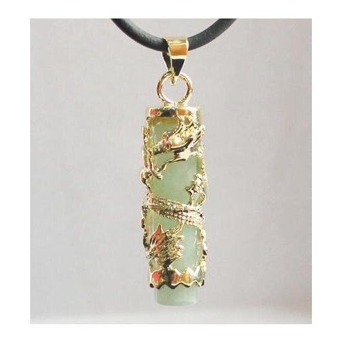 Wholesale/retail special Chinese style natural green JADE WOMENS Dragon Pendants Necklace