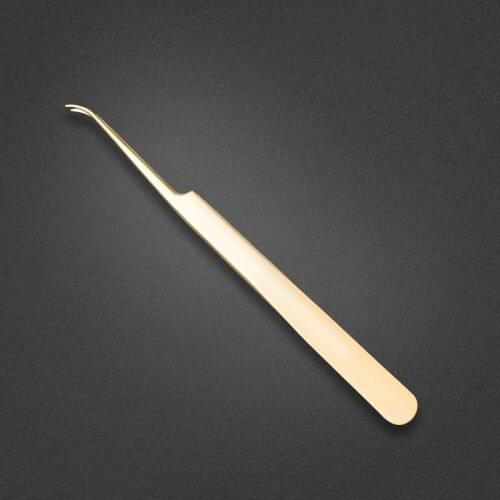 Pearl gold eyelash tweezer High quality stainless steel eyelash extension tweezers for volume lash anti static make up pincet