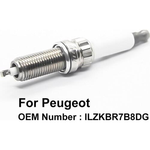 COWTOTAL Platinum Spark Plug for Peugeot 207 CC 3008 OE ILZKBR7B8DG ( Pack of 4 )