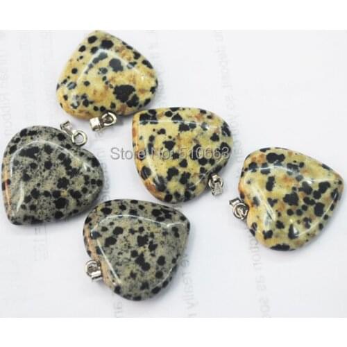 20 Piece/Lot Natural Chinese Jasperr Stone Pendant Big Heart Shape For Chain Necklace Size 25mm