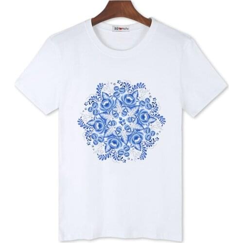 BGtomato beautiful blue flowers casual summer tops super fashion cool summer tops mens funny t-shirt hip hop streetwear