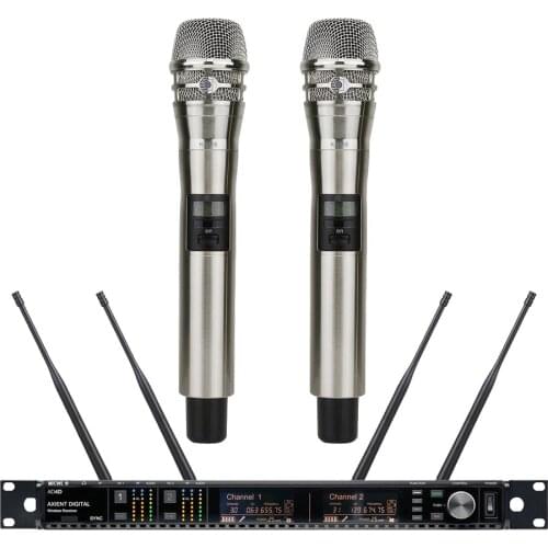 Professional AD4Q Digital Wireless Dual AD2 KSM8 Microphone System 4 Antenna Diversity AD4D KTV Karaoke DJ Raidio UHF Mics Sets