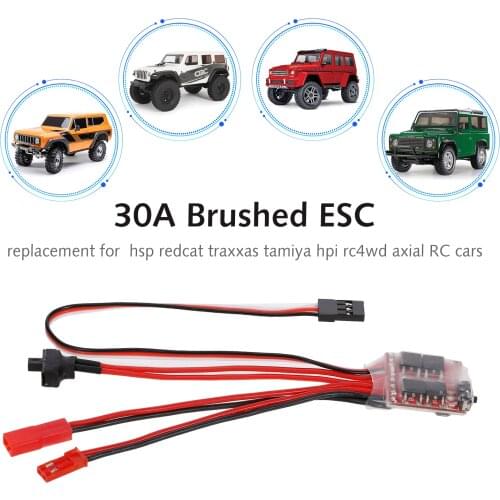RC Car 30A ESC Forward Reverse Brush Brake Dual Way ESC Motor Speed Controller for 130 180 260 Motor 1/16 1/18 /24 Car Boat Tank