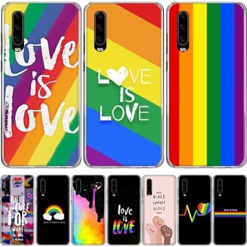 Love Is Love LGBT Rainbow Silicon Phone Case For Huawei P30 P20 P40 P10 Mate 30 20 10 Pro Lite P Smart Z Plus + Pattern Cover Co