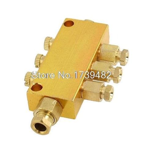 Adjustable Brass 3 Way Oil Separator Distributor Gold Tone