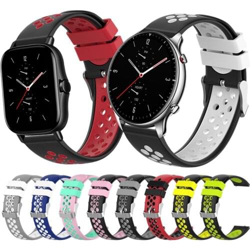 20mm 22mm Silicone Strap For Huami Amazfit GTR 2 2E Sport Bracelet For Amazfit GTS 2 Mini Pace Stratos 3 Bip S/U Pro Watchband