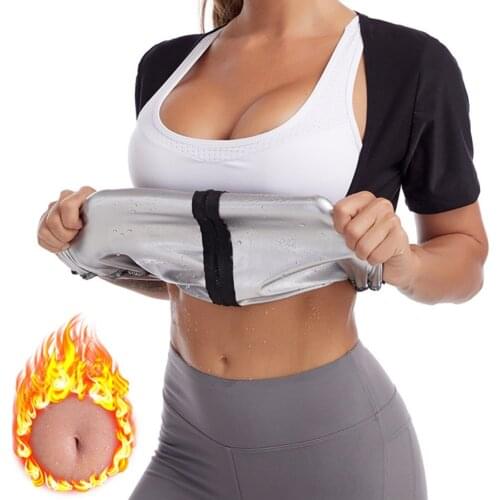 Sauna Shirt for Women Short Sleeve Sauna Sweat Vest Fitness Slimming Body Shaper Training Top Work Size S-4XL