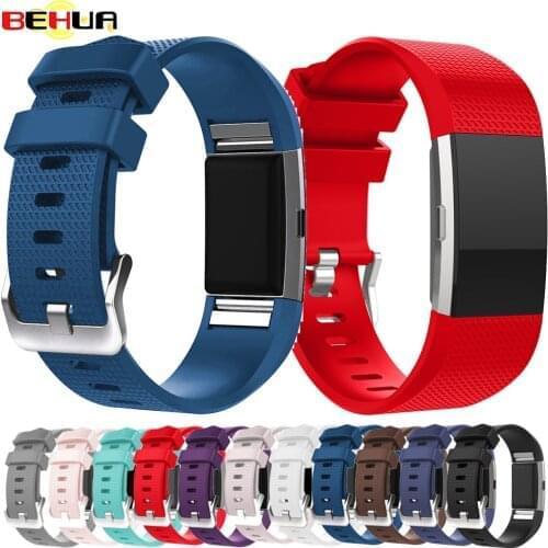S L size Wristband Wrist Strap Smart Watch Band Strap for Fitbit Charge 2 Soft Silicone Replacement Bands For Charge2 Watchband