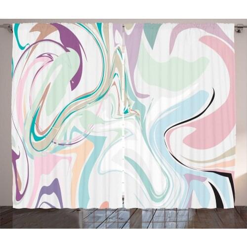 Rough Splashes Marble Curtains Stone Like Ornaments Satin Fabric Drapes for Living Room Bedroom 2 Panel Window Set