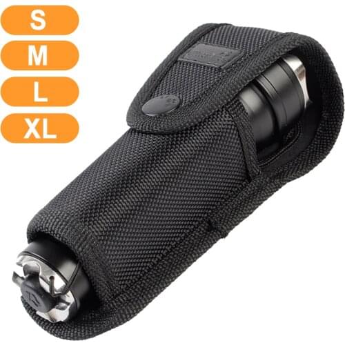 Tactical Molle Flashlight Holster with Clip Flashlight Torch Cover Case Duty Flashlight Belt Holder for Outdoor Hunting Camping