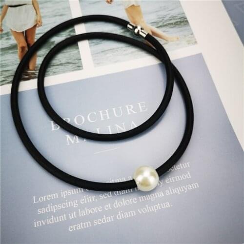 UKEBAY New Pearl Necklaces Women Pendant Necklace Simple Chains White Pearl Jewelry Dress Accessoires Wholesale DIY Necklaces