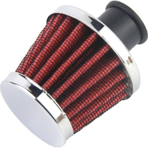 Universal 12mm Mushroom Head Chrome Motorcycle Carburetor Crankcase Cone Vent Intake Air Breather Filter for Car Modified