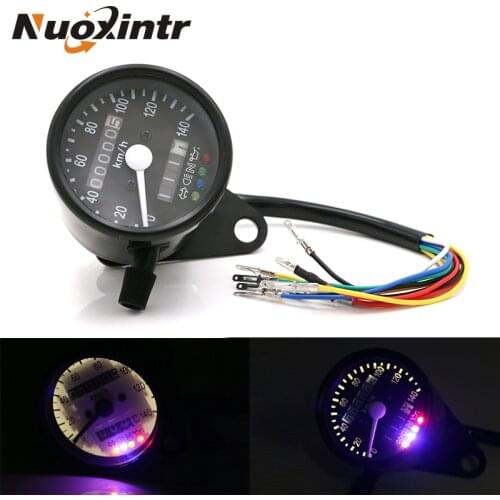 Nuoxintr Universal Backlight Motorcycle Odometer KMH Speedometer Gauge Cruiser Chopper Bobber Motorcycle Accessories Instruments