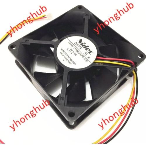 Nidec D08A-24PG 01B DC 24V 0.11A 80x80x25mm Server Cooling Fan