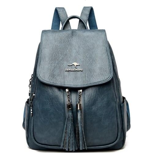 Women Backpack Leather School Bag Fashion Shoulder Travel Schoolbag Casual Bookbag