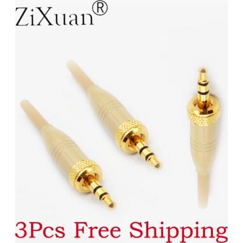 1/8 3.5mm Male Lock Stereo Audio Adapter Microphone Connector for Sennheiser Sony Headset Tie Clip Lavalier Mics Microphone DIY