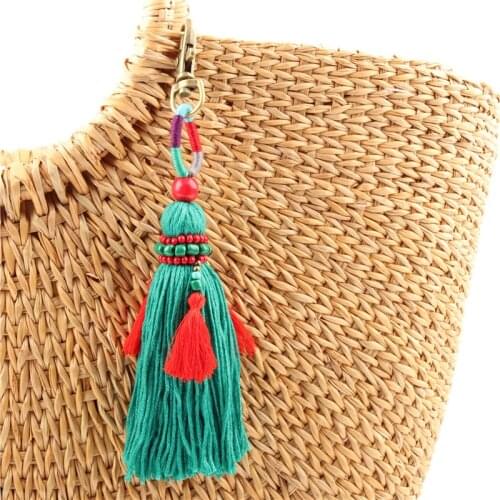 1pc Bohe Style Colorful Tassel Key Chain Key Ring Bag Charm Hanging Gift Car Party Jewelry