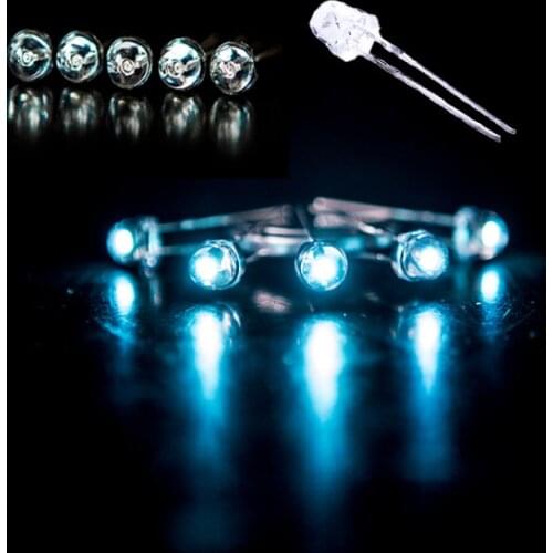 1000PCS 5mm Ice Blue straw hat Light Blue Clear Ultra Bright LED lamp Indication F5 MM clear blue led diode