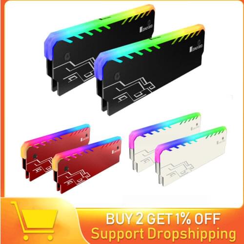 2Pcs RAM Heatsink Cooler RGB 256 Color Radiator DDR DDR3 DDR4 Memory Cooling Vest Heat Sink for Desktop PC Gaming Overclocking