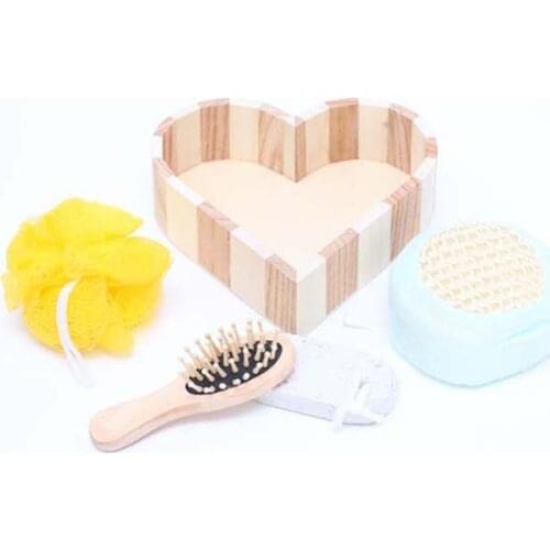 4pcs/set Women Man Girl Kid Baby Bath Show Spa Set Gift Include Bath Ball Body Clean Sponge Hair Brush Foot File Pumice Stone