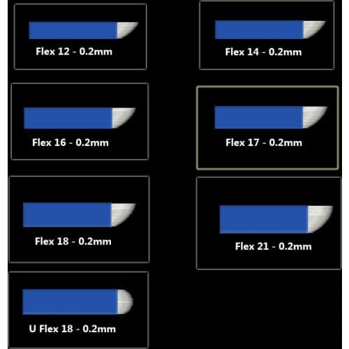 500 Pcs Microblading Tattoo Needles 7 9 12 14 16 18 21 U Shape Blue 0.2mm for Permanente Makeup Eyebrow Blades Manual Pen