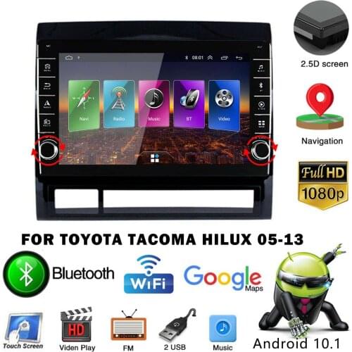 Android 10.1 Car DVD Player Radio Stereo Car Multimedia Video Player GPS Navigation Head Unit for Toyota Tacoma Hilux 2005-2013