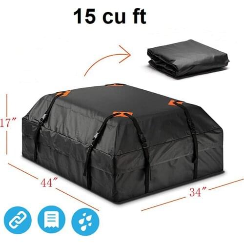 Car Roof Bag Large Waterproof Luggage Storage Cargo Carrier Travel Car Top Carrier Box Large Capacity Provides 15 Cubic Feet