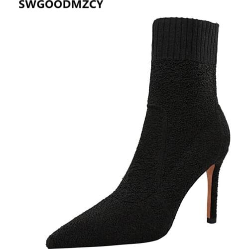 Sock Boots Women Sexy Boots High Heel Boots Pointed Toe Heels Stiletto Winter Shoes Women Fetish High Heels Fashion Shoes 2020