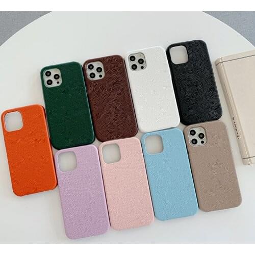 Luxury Leather Texture Phone Case For iPhone 12 11 Pro XS Max SE XR X 8 7 Plus Ultra-thin Protection Back Cover Funda