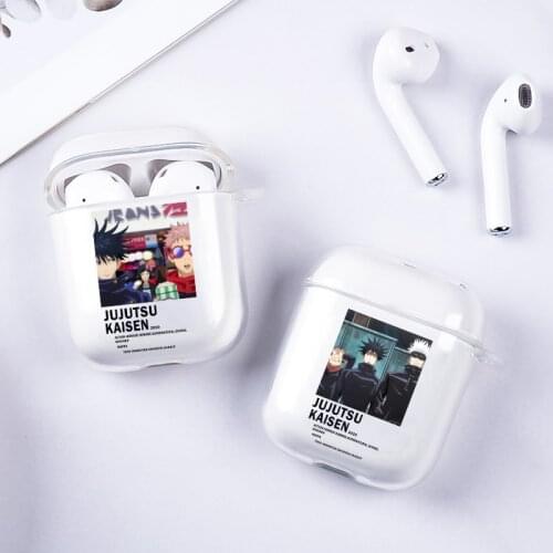 Earphone Case For Airpods 1 2 New Anime Jujutsu Kaisen Satoru Gojo Comics Clear Soft TPU Wireless Headphone Cover Accessories