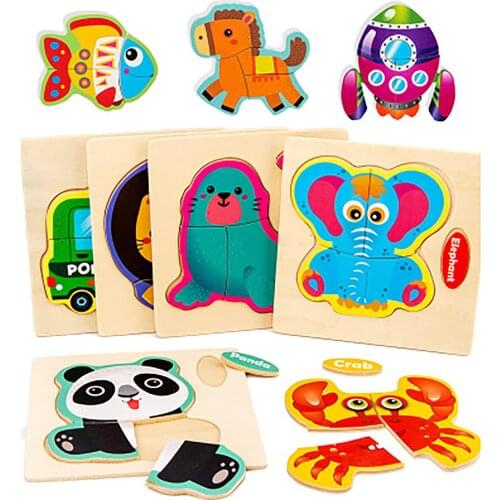 Wooden Kids 16 Piece Jigsaw Toys Education And Learning Puzzles Toys Board games Educational Interactive Toys For Children Kids