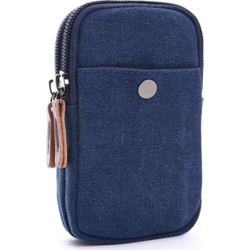 Canvas Mini Waist Phone Bags Light Coins Wallet Bag Strong Fabric Leisure New Style Durable Interlayers Black Blue Khaki Coffee