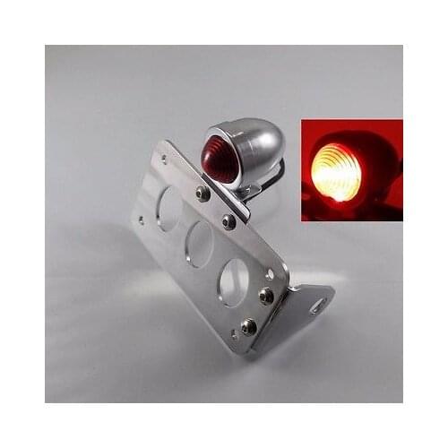 Chrome Bullet Side Mount License Plate Brake Stop Tail Running Light for Harley Dyna XL Honda Kawasaki Suzuki Yamaha