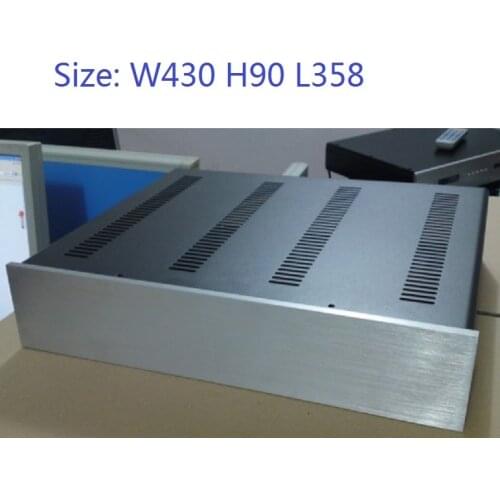 Size: W430 H90 L358 DAC Amplifier Case Aluminum Chassis Power Supply DIY Case ST4309