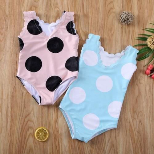 2020 Toddler Kids Baby Girls Dot Bikini Swimwear Swimsuit Bathing Suit Beachwear 1-5Years