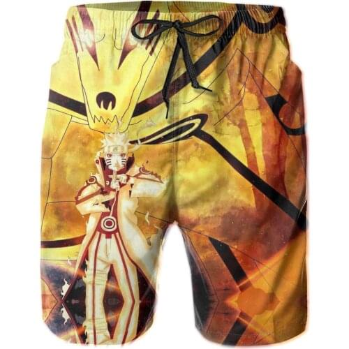 Summer Men Beach Shorts Breathable Quick Dry Sarcastic Anime,Sasuke Loose Hokage10 Hawaii Pants