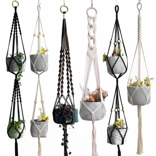Hot sales good quality 100% macrame handmade plant hanging plant indoor pot hanger plant hanger