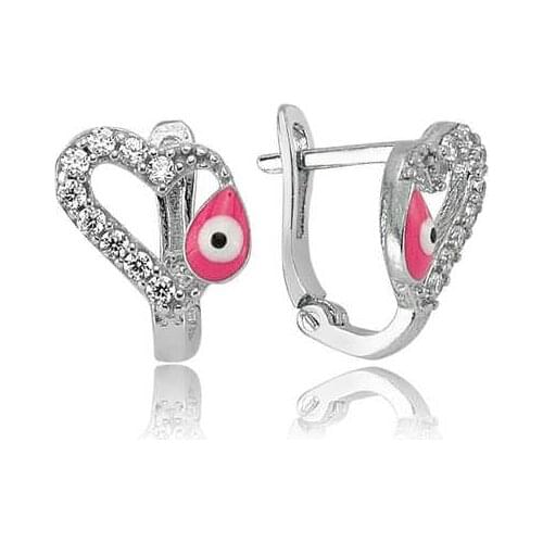 Original 925 Sterling Silver Pink Heart Earrings for Kids , Quality products , Flashy Designs, kinds of Hundreds of earrings