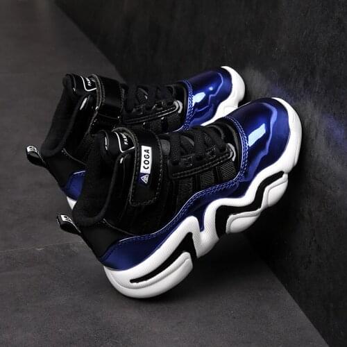 Autumn Winter bright cotton lining or velvet girl boy fashion Sports Leisure childrens shoes anti-skid warm kids lazy shoes