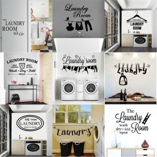 Laundry Room Decor Washing Quotes And Signs Wall Sticker Decoration For Washing Room WC And Toliet Sticker Decor Accessories