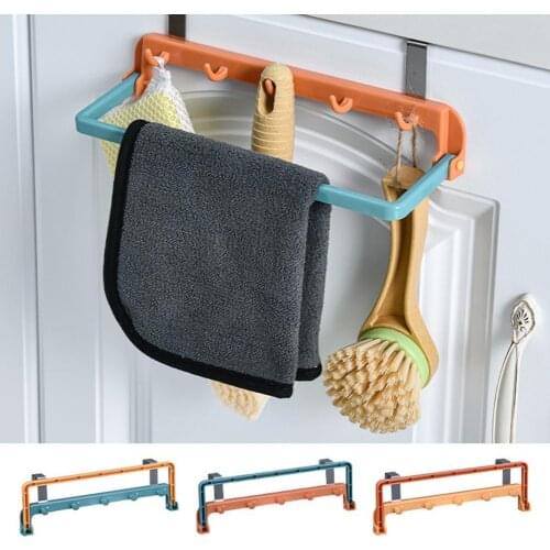Practical Simple Multifunctional Punch Free Cleaning Cloth Towel Shelf Hook ABS Storage Holder Lightweight for Washroom