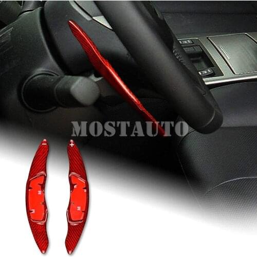For Subaru Forester Outback XV Crosstrek Legacy Impreza Real Carbon Fiber Paddle Paddle Shift Steering Wheel Shifter Black/Red