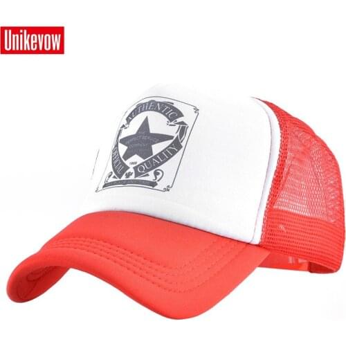 UNIKEVOW Star printed Mesh Baseball Cap Men Summer Outdoor Sport Snapback Hat Women Racing Cap Hip Hop Casquette Skateboard