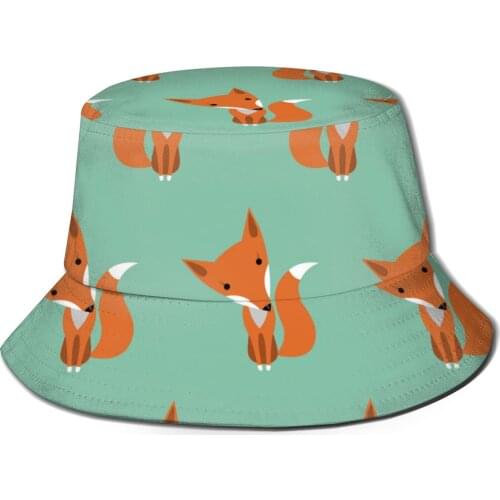 CINESSD Graphically Foxes Pattern Bucket Hat Summer Hats Fisherman Hat Foldable Women Men Sunscreen Shade Caps